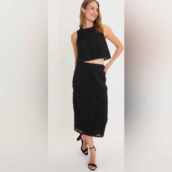 Lulus Dresses & Skirts - Lulu’s Luxurious Energy Black Tulle Rosette High-Waisted Midi Skirt in Black